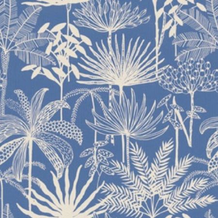 Afbeeldingen van Cadeaupapier Eco Kraft wit 65gr Japura blauw 30cm 200m