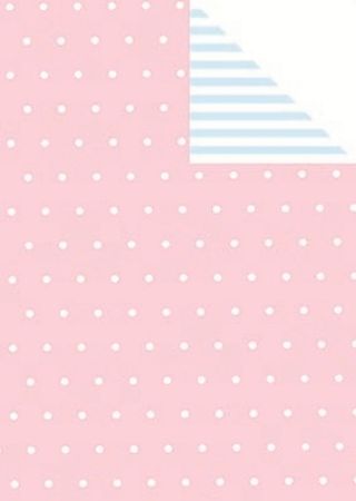 Afbeeldingen van Cadeaupapier Artline Mat 90gr BEBE roze/lichtblauw 50cm 200m