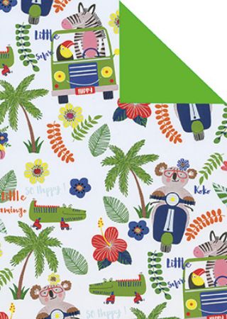 Afbeeldingen van Cadeaupapier Artline Mat 90gr Holiday/uni groen 50cm 200m