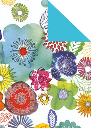 Afbeeldingen van Cadeaupapier Artline Mat 90gr Napoli/uni turquoise 50cm 200m