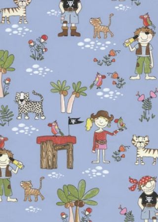 Afbeeldingen van Cadeaupapier Artline Mat 90gr Piraten 50cm 200m