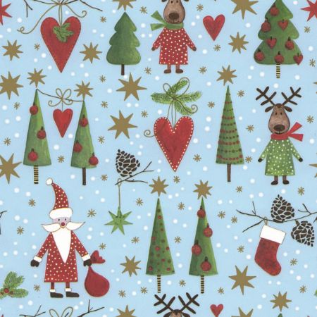 Afbeeldingen van Cadeaupapier Artline Mat 90gr Zermatt lightblue 50cm 200m