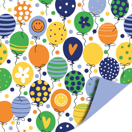 Afbeeldingen van KP® Cadeaupapier 30cm 100m - Birthday balloons