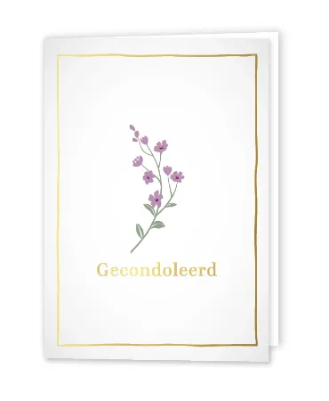KP® Wenskaarten gevouwen - Gecondoleerd - 5 stuks