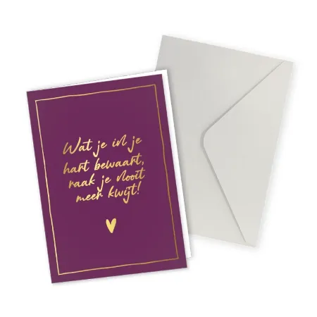 KP® Wenskaarten gevouwen - Wat je in je hart bewaart - 5 stuks