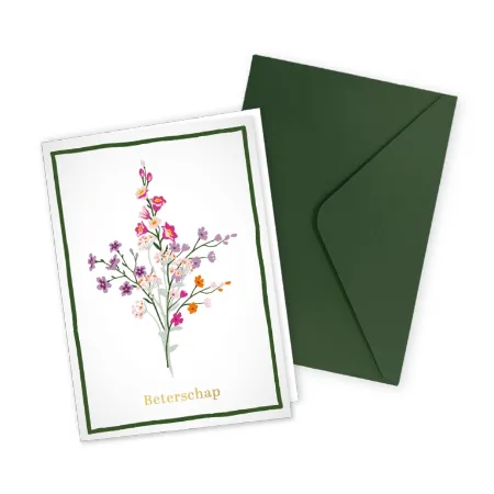 KP® Wenskaarten gevouwen - Beterschap - 5 stuks