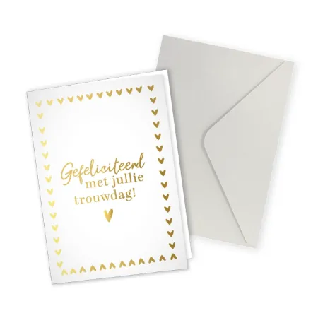 KP® Wenskaarten gevouwen - Gefeliciteerd met jullie trouwdag - 5 stuks