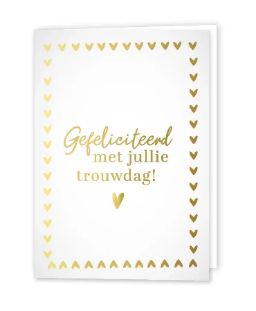 KP® Wenskaarten gevouwen - Gefeliciteerd met jullie trouwdag - 5 stuks