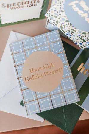 KP® Wenskaarten gevouwen - Hartelijk gefeliciteerd - 5 stuks