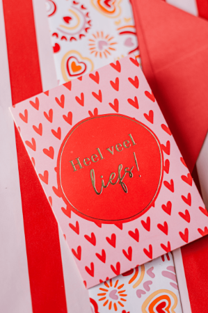 KP® Wenskaarten gevouwen - Heel veel liefs - 5 stuks