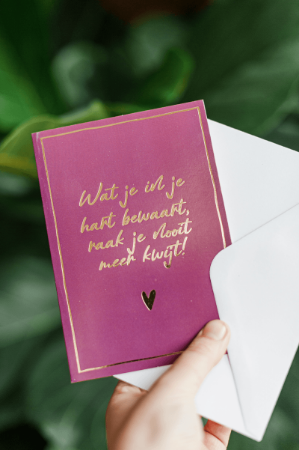 KP® Wenskaarten gevouwen - Wat je in je hart bewaart - 5 stuks