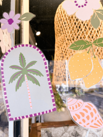 Zomerse Raamstickers in diverse maten - Bohemian Summer - Transparant