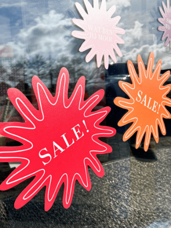 Sale Raamsticker rood 30x30cm