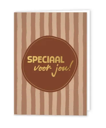 Afbeeldingen van KP® Wenskaarten gevouwen - Speciaal voor jou (beige) - 5 stuks