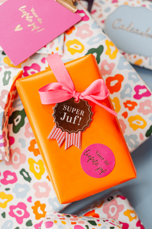 KP® Cadeaulabel - Super Juf - 48x65mm