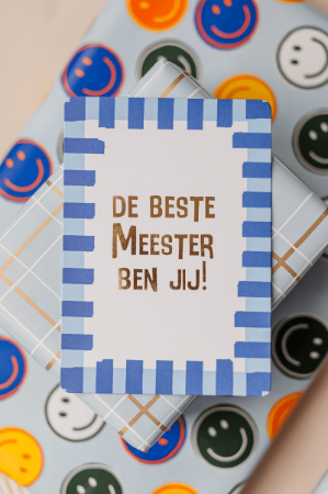 KP® Wenskaarten A6 - De beste meester ben jij (blauw) - 10 stuks