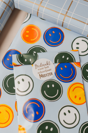 KP® Cadeauzakjes 12x19cm Smileys (blue) 250st