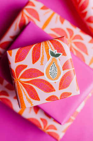 Afbeeldingen van KP® Cadeaupapier 70cm 100m - Sunset Palms