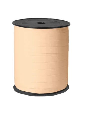 Paperlook krullint tweezijdig 10mm 250m, Soft peach