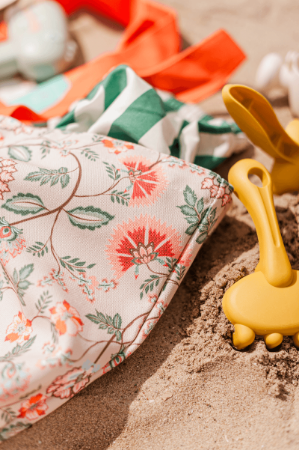 Klassieke strandtas met elegante bloemen - Boho Bloom 65x18x49cm