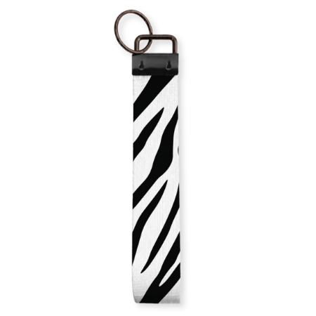 Trendy polssleutelhanger met zebra print