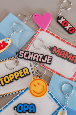 Een lieve pvc sleutelhanger voor je schatje - in 3D met bijpassend kaartje