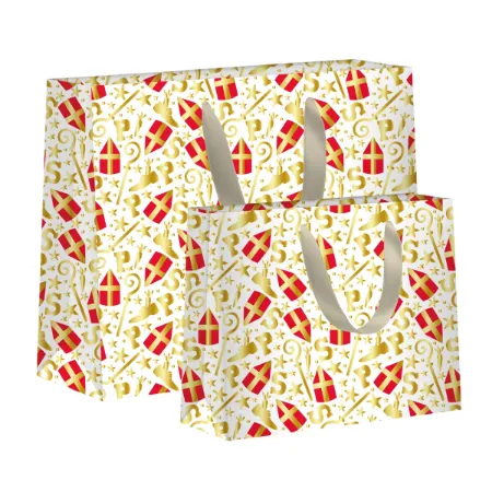 KP® Luxe papieren draagtas - Mijter pret wit, verschillende maten