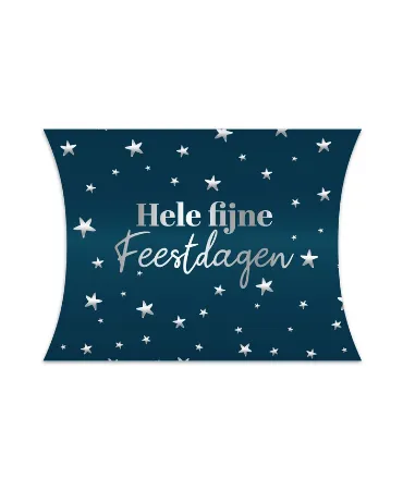KP® Gondeldoosjes - Hele fijne feestdagen (silver stars) - 25 stuks