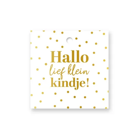 KP® Cadeaulabel - Hallo lief klein kindje - 60x60mm