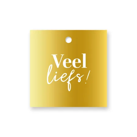 KP® Cadeaulabel - Veel liefs - 60x60mm