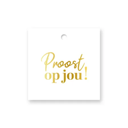 KP® Cadeaulabel - Proots op jou - 60x60mm