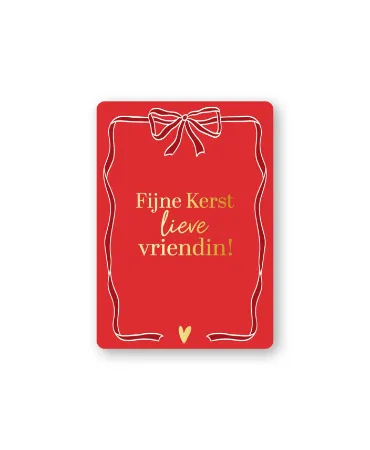 KP® Cadeaukaartjes A7 - Fijne kerst lieve vriendin (rood), 25 stuks