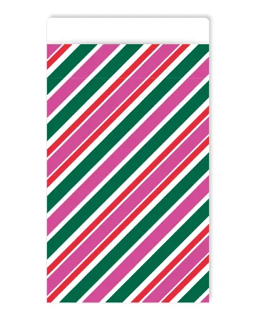 KP® Cadeauzakjes 17x25cm Stripes roze/groen 250st