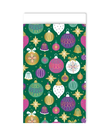 KP® Cadeauzakjes 12x19cm Christmas ornaments green 250st