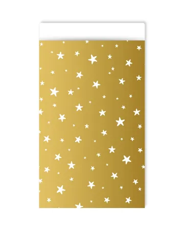 KP® Cadeauzakjes 12x19cm Little stars gold/white 250st