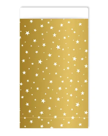 KP® Cadeauzakjes 17x25cm Little stars gold/white 250st