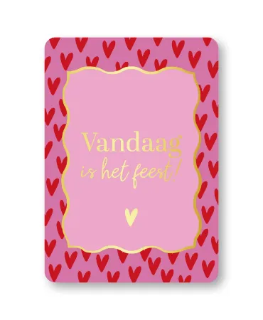 KP® Wenskaarten A6 - Vandaag is het feest (hartjes) - 10 stuks