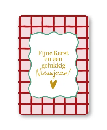 KP® Wenskaarten A6 - Fijne kerst en een gelukkig nieuwjaar - 10 stuks