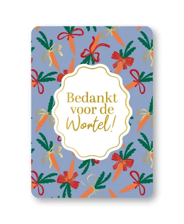 KP® Wenskaarten A6 - Bedankt voor de wortel - 10 stuks