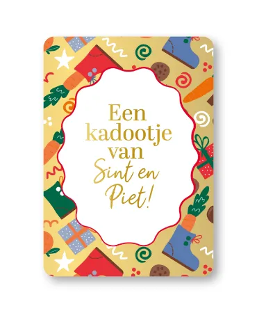 KP® Wenskaarten A6 - Een kadootje van Sint en Piet - 10 stuks