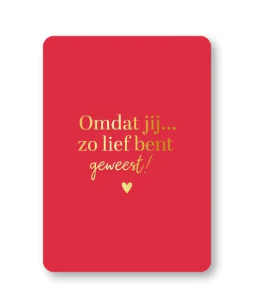 KP® Wenskaarten A6 - Omdat jij zo lief bent geweest - 10 stuks