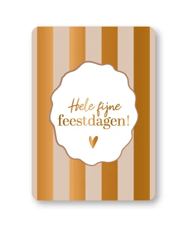 KP® Wenskaarten A6 - Hele fijne feestdagen (copper) - 10 stuks