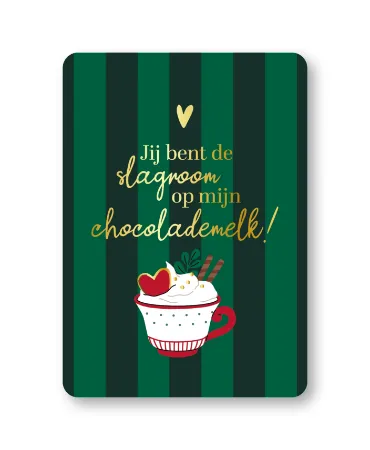 KP® Wenskaarten A6 - Jij bent de slagroom op mijn chocolademelk - 10 stuks