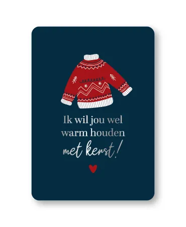 KP® Wenskaarten A6 - Ik wil jou wel warm houden met kerst - 10 stuks
