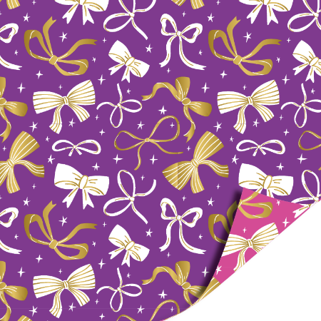 Afbeeldingen van KP® Cadeaupapier 40cm 100m - Bows purple