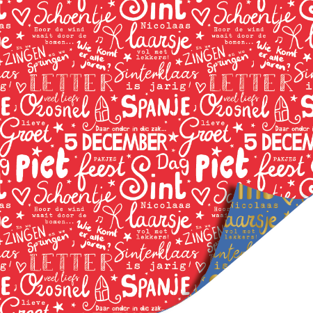 Afbeeldingen van KP® Cadeaupapier 30cm 100m - Letter pret rood