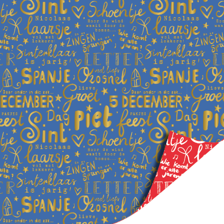 Afbeeldingen van KP® Cadeaupapier 50cm 100m - Letter pret rood