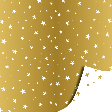 Afbeeldingen van KP® Cadeaupapier 70cm 100m - Little stars gold/white