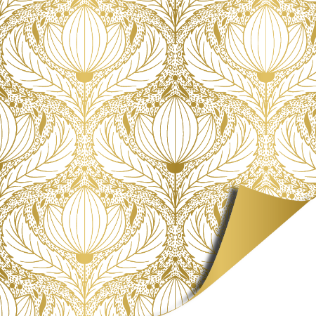 Afbeeldingen van KP® Cadeaupapier 40cm 100m - Luxury lotus gold