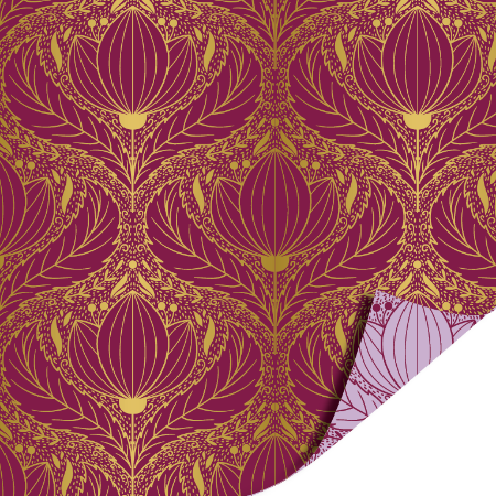 Afbeeldingen van KP® Cadeaupapier 30cm 100m - Luxury lotus purple